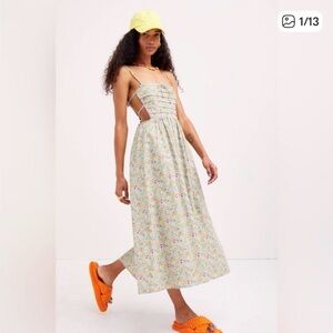 For Love And Lemons Multicolor Floral Midi Dress